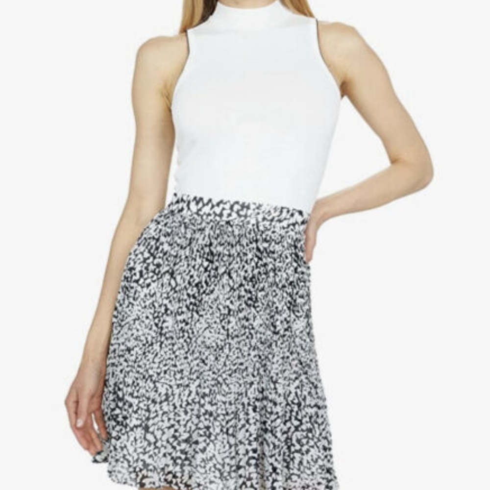 Ted Baker Dress Size 2 Yondia Pleat & Release Mockable Dress White